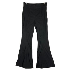 Maeve Anthropologie Black Flare Pants Sz 10 Stretch Trouser Slacks Neutral 31x32
